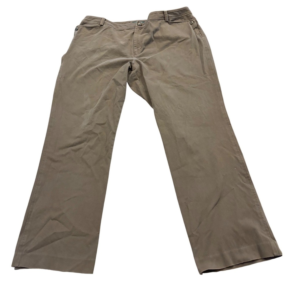 Lauren Ralph Lauren Women's 20W Brown Stretch Bootcut Pants Plus Size LRL